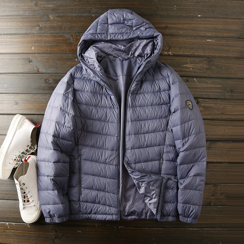 Lightweight and Warm! Men's Clothing Factory Surplus, Autumn and Winter Thin Casual Hooded down Jacket Coat