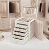 Jewelry Box with Drawers Large Capacity 6-Layer Velvet-Lined for