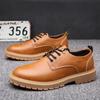 Mode 2024 Automne Hiver Nouveau Designer Plateforme Chaussures Hommes Grosse Tête En Cuir De Vache Chaussures De Travail Mâle Tendon De Bœuf Britannique Vintage Hommes Chaussures