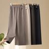 Women's Casual Elastic Waist Grandma Pants - Spring Outerwear for Middle-Aged and Elderly, Loose Straight Leg Design