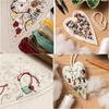8Pcs DIY Heart Embroidery Christmas Cross Stitch Kit Embroidery Christmas Ornament Kits with Needle and Thread (Material Pack)