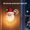 Santa Claus Night Light Rechargeable Silicone Touch Lamp Magnetic Hangable Cute Christmas Lamp Auto-Off Nursery Bedside Nightlight for Breastfeeding