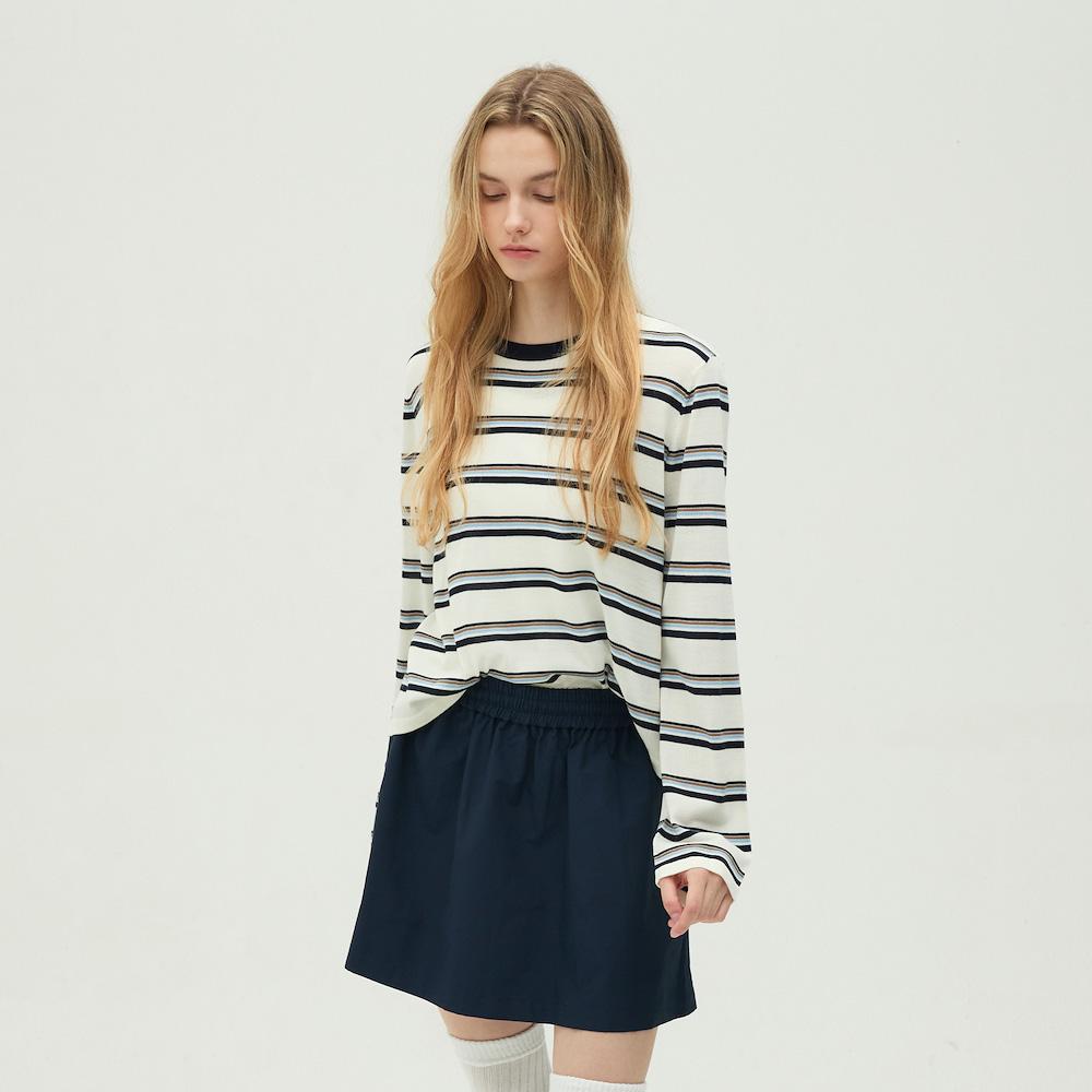 EBM Round Neck Striped Knit Emq8Kpo230