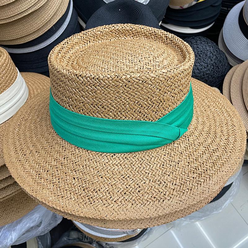 Summer Hat Women's Tide Hand-woven British Concave Hat Shading Holiday Beach Big Edge Sun Straw Hat