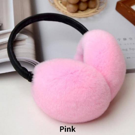 Women Warm Faux Rabbit Fur Earmuffs Plush Ski Ear Warmer Cover Earflap Winter