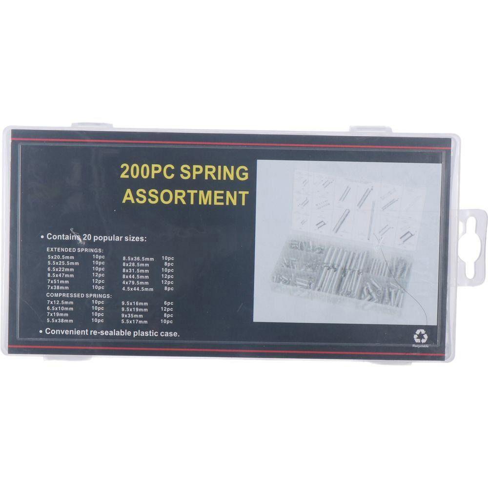 200PCS Mixed Size Compression Spring Kit Stainless Steel Boxed Extension and Compression Springs Kit Repair Tool Silver