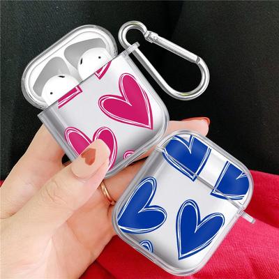 Étuis Clairs pour Écouteurs Coque pour Airpods Pro3 2 3 Pro2 4 Pro 1 Cœur Rose et Bleu