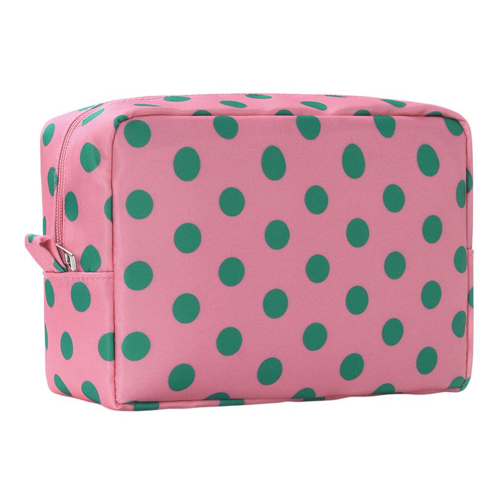 Women Dot Pattern Cosmetic Storage Bags Large Capacity Portable Toiletry Organizer Lightweight Daily Office Cosmetic Organizers