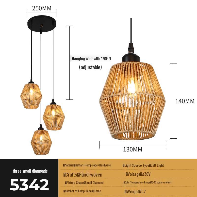 Japanese Bamboo Lantern: Retro Woven Pendant Light for Tea Room or Restaurant