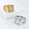 17mm Eagle Signet Rings for Men, Stainless Steel Ring, Vintage Punk Jewelry