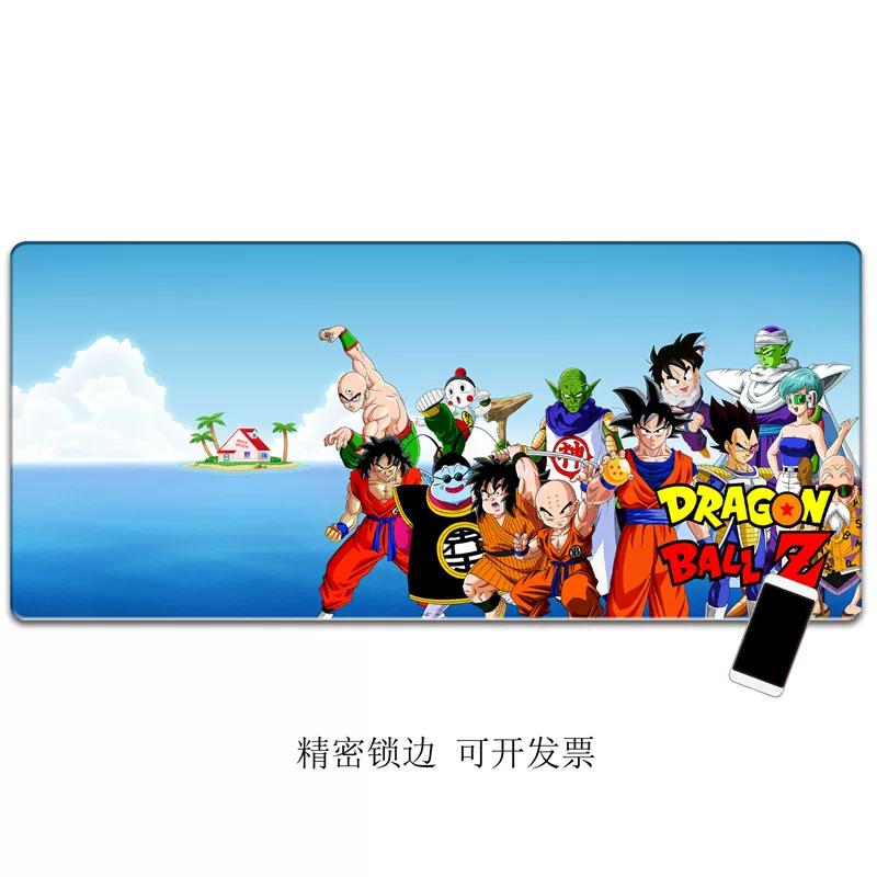 Boys Super Popular Dragon Ball Series Son Goku Printed Leather Mouse Pad yawed Edge Lock Computer Desk Keyboard Pad Children Learn To Write Desk Pad