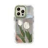 White Tulips Suitable for Apple 16 Mobile Phone Case 15 Full Cover Anti-fall 14 Mirror Cream Shell 13 High-end 12 Creative