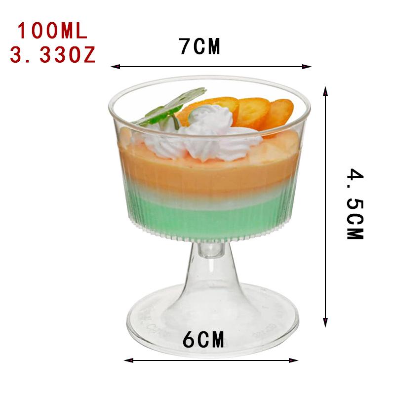 Square Transparent Disposable Dessert Cup - Perfect for Pudding, Jelly, Mousse, and Ice Cream.