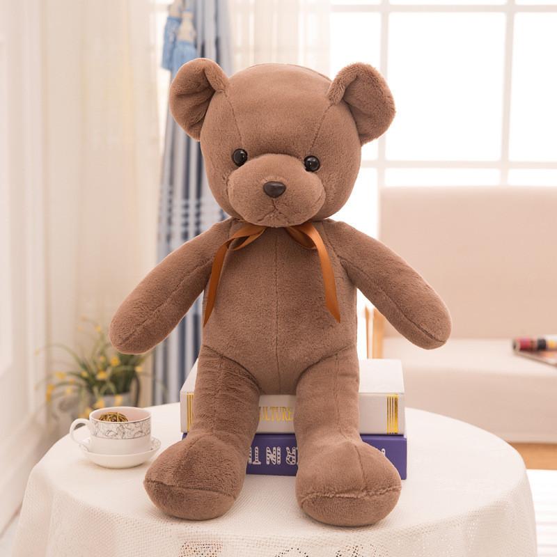 35cm Bear Teddy With Colored Bow Tie Plush Toy Stuffed Animal Doll Gifts Kids