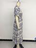 2025 Summer Ethnic Print V-Neck Short Sleeve Dress