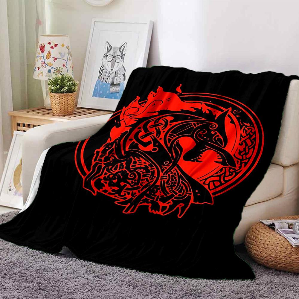 

1pc Wolf Circle Throw Blanket Soft Flannel, Cozy All Season Polyester Perfect for Home, Office 80cmx120cm
