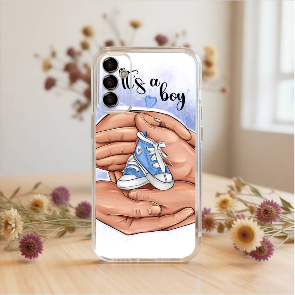Baby Mom Dad Family Hand   Phone Case For SamsungA10,12,20,21S,30,31,40,50,51,52,70,71 Transparent Cover