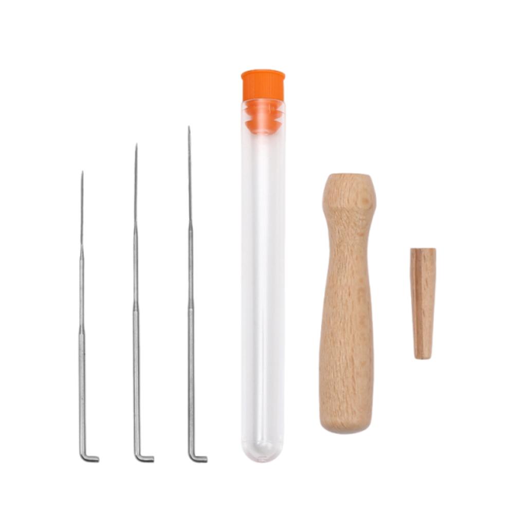 Creative Felting Needles Set Wooden Handle 3 Sizes Felting Needles Felting Needles with Bottle Handmade Professional