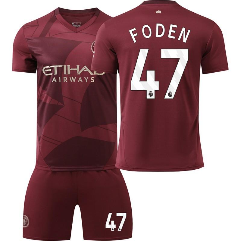 2425 Manchester City Jersey No. 9 Harland 17 De Braunet 10 Gralish Second Away Football Set
