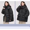 New down cotton-padded clothes, short thickened niche color matching, small hooded jacket, cotton-padded clothes are trendy.