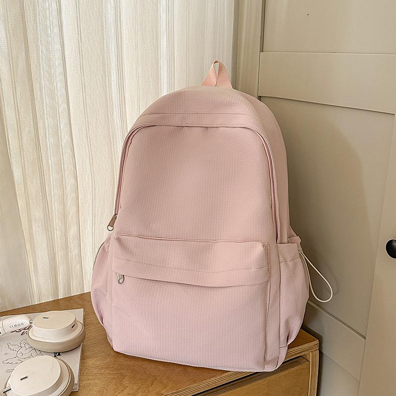 Schoolbag1011 New Versatile Japanese ins Solid Color Schoolbag Women's Casual Large Capacity Waterproof Female Student Backpack Backpack