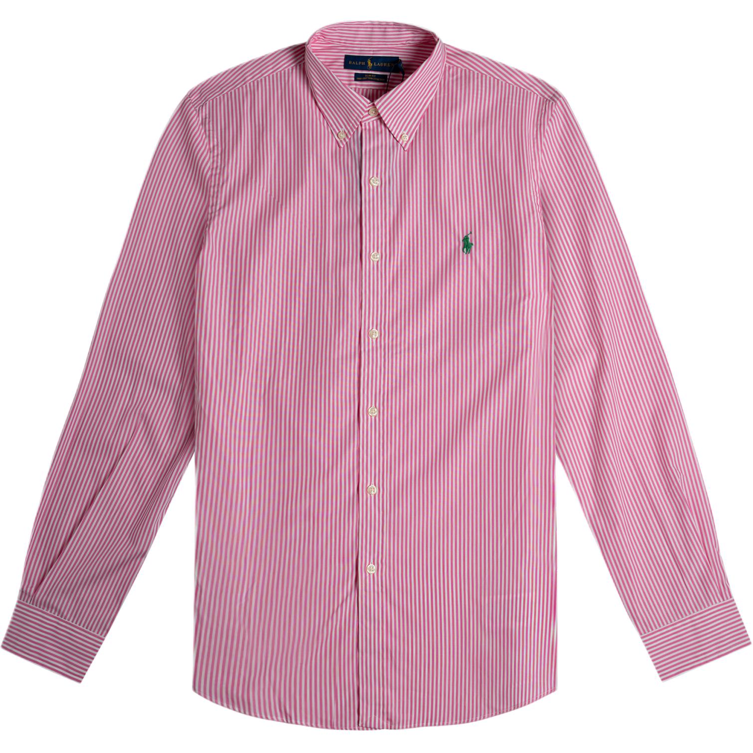 

Polo Ralph Lauren Slim Fit Рубашка с длинным рукавом в полоску с вышивкой логотипа пони Мужские рубашки 710789731-002 M