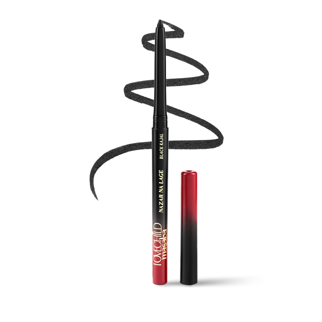 

LoveChild Masaba Kajal Pencil Coal Black Matte - Smudge-proof & Waterproof, Long-lasting Deeply Pigmented Intense Black Kajal for Women, Makeup E
