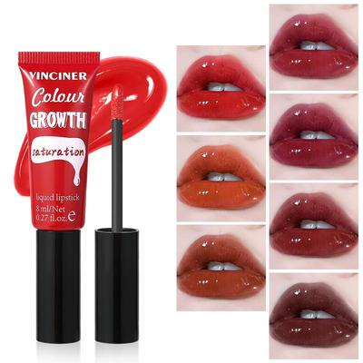 7 barev Water Glossy Lip Mirror Lesk na rty Hydratační glazura na rty Skleněný olej na rty Lesk na rty