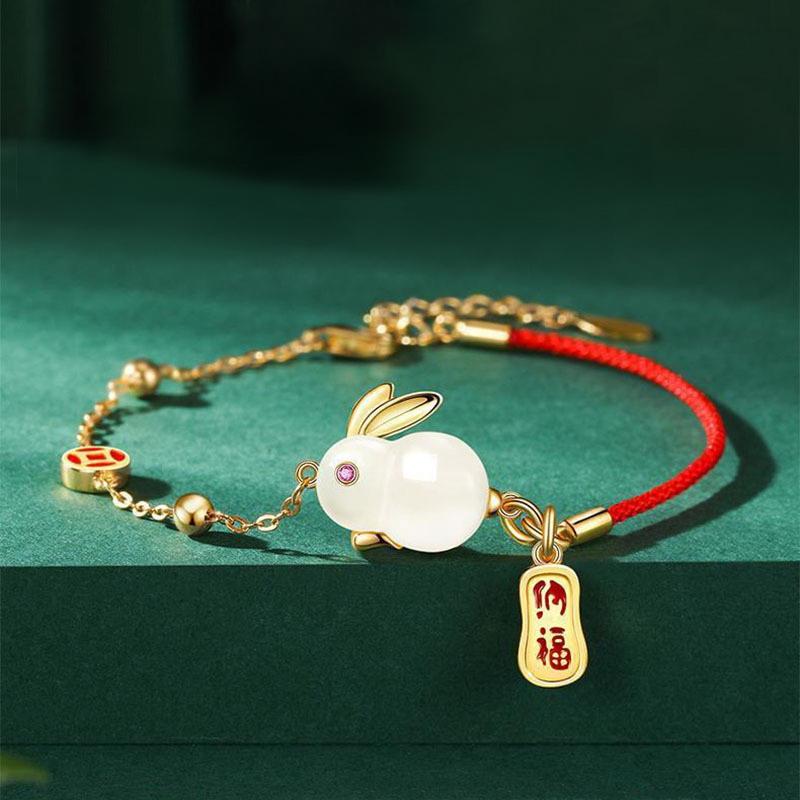 Koreanischer Stil Niedliche Kaninchenblumen Armbänder Für Frauen Exquisite Pfote Flugzeug Schaf Anhänger Perlenarmband Party Schmuck Geschenke