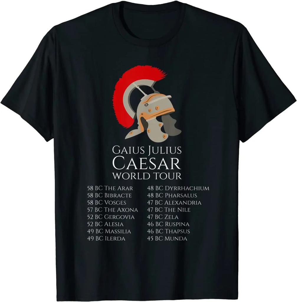 Ancient Roman Gaius Julius Caesar World Tour Legion Helmet TShirt Summer Cotton Short Sleeve ONeck Mens T Shirt New S3XL