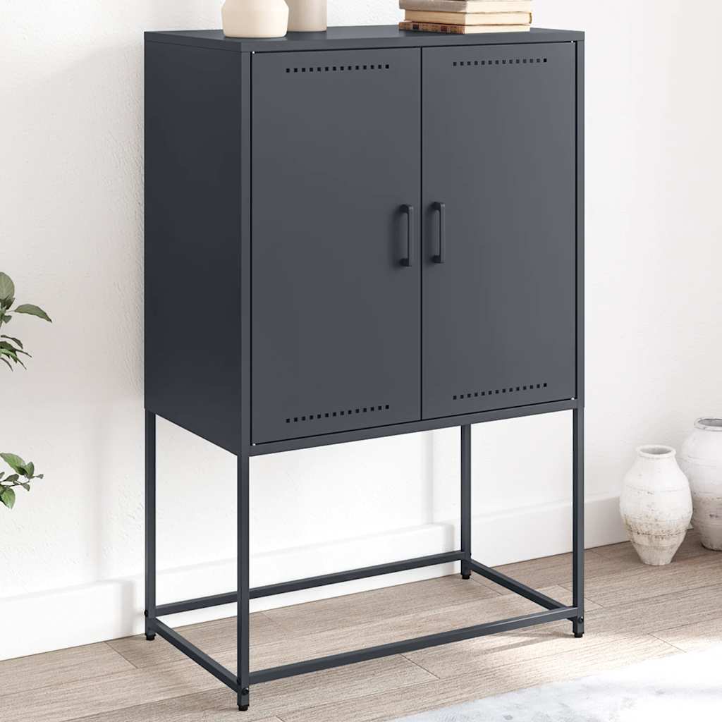 Highboard Anthracite 68.5 X 38.5 X 107 Cm Steel