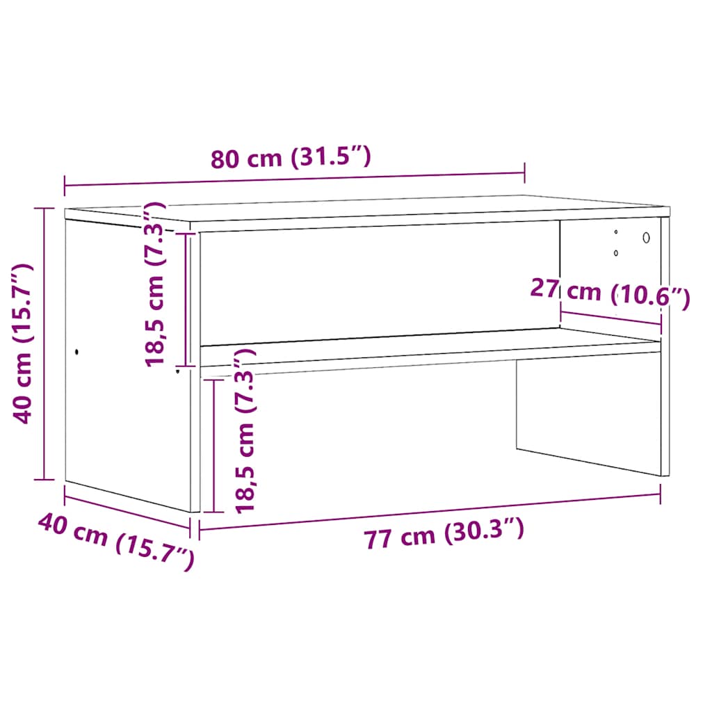 TV Stand Artisan Oak 80 x 40 x 40 cm Particleboard