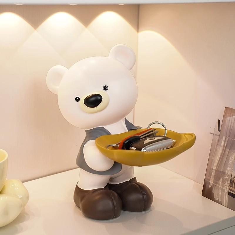 Home Decor Sculptures & Figurines Decorations Pacifier Bear Desk Storage Ornaments Living Room Resin Animal Statue