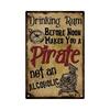 Tin Metal Wall Sign Vintage Pirate Rum Bar Decor Retro Home Pub Art 8x12 Inch