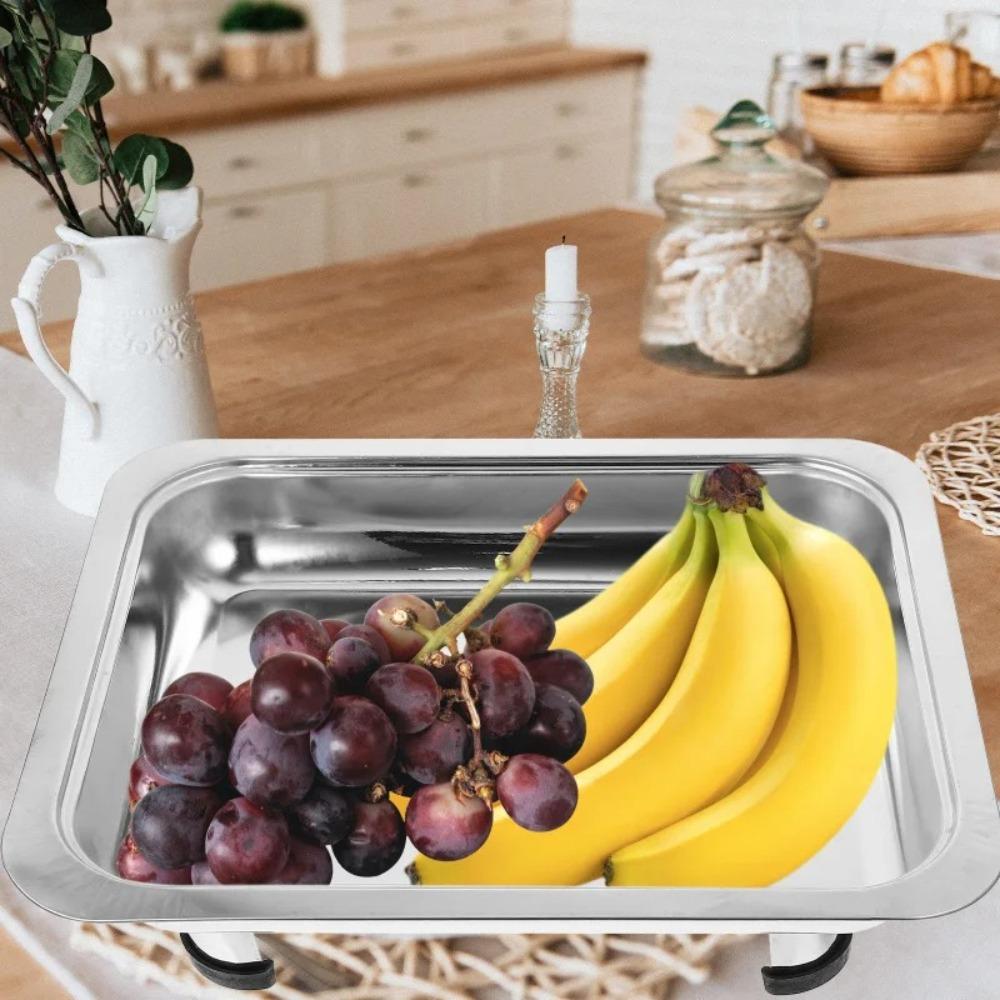 Practical Chafing Dish Food Tray Stainless Steel Metal Pot Pans Serving Plate Foods Holder  Dining