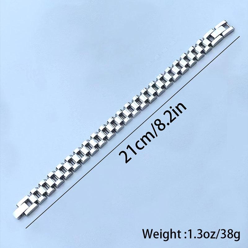 Stainless Steel Bracelet with Strap - High-end, Fashionable, Retro, Versatile Hand Jewelry for Both Men and Women
