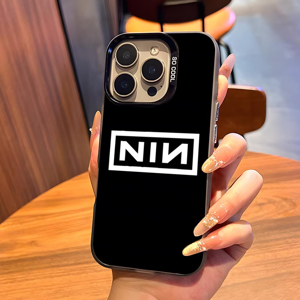 Band Nine I-Inch N-Nails Phone Case For IPhone17 Air 16 15 14 Plus 13 12 11 Pro 7 8 XS Max XR Silver Black Bumper Case