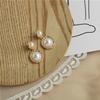 Koreanische Luxus Perlenkreis 925 Sterling Silber Nadel Ohrringe, Französischer Retro Ethnischer Stil Gold Tropfenohrringe