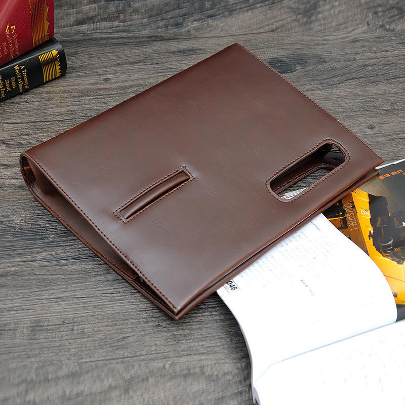 Men's One-shoulder Crossbody Bags Korean Retro Business Casual Car Stitching Waterproof Zipper Handbag