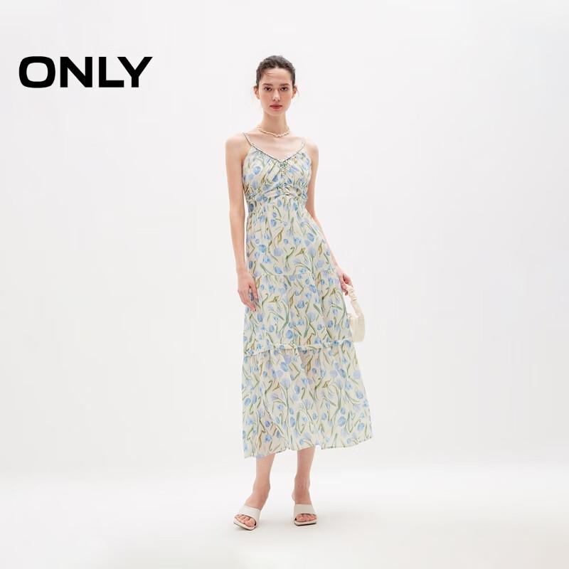 

ONLY 2024 Summer Floral Print V-Neck Tiered Camisole Dress S