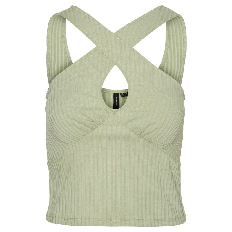 

Укороченный топ оливково-зеленого цвета с перекрещенными ремешками Женское VERO MODA