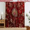 2D Flat Printing 2pcs Curtain Curtains Valentine Elegant Floral Design Digital Printed Polyester Drapes Party Decorations