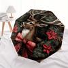 Christmas Deer Wreath Wall DecorUmbrella, Portable 3-FoldCompact Umbrella for Men & Women Gift