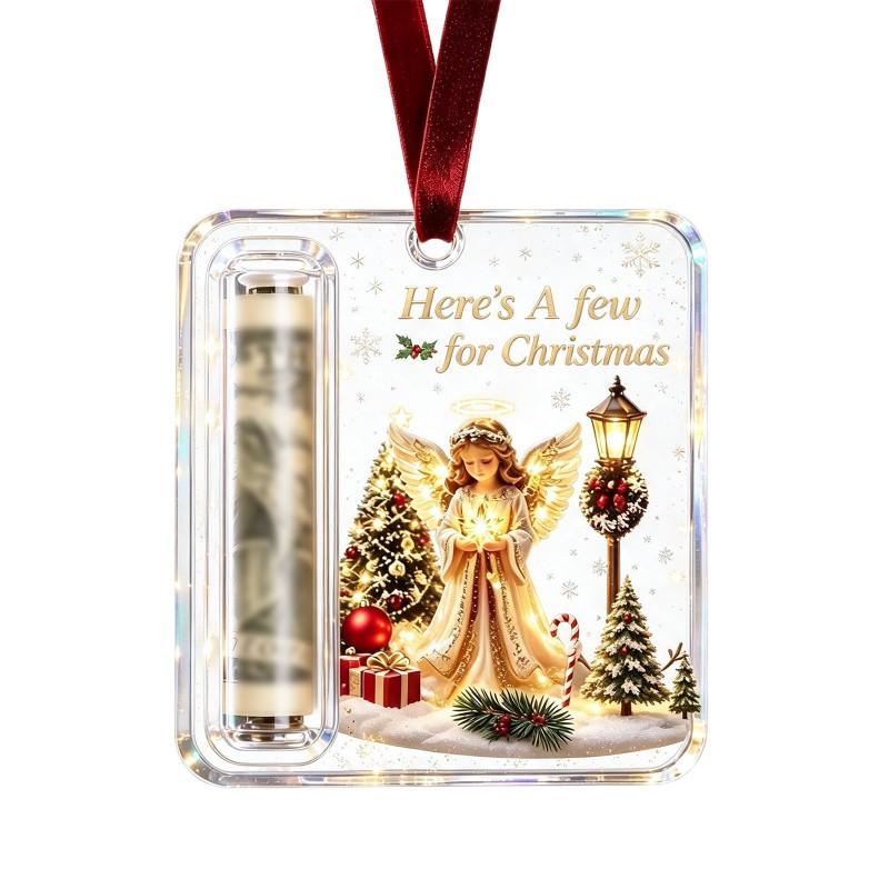 Acrylic Angel Christmas Ornament With Cash Pocket Tree Decoration Holiday Gift