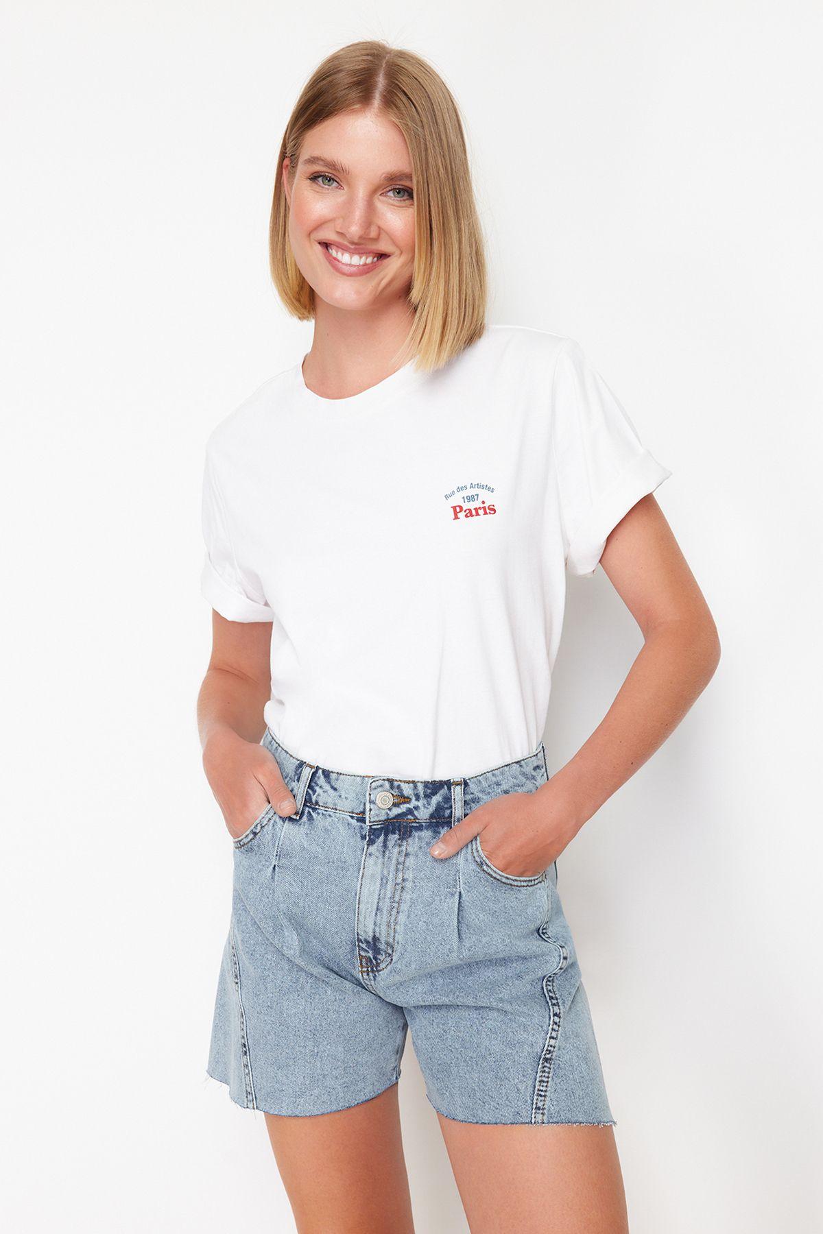 

Женские стильные шорты-бермуды Голубые плиссированные джинсовые шорты с высокой талией S