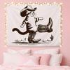 NATSUNO Western Tapestry, Funny Western Cowboy Cat Wall Tapestry for Bedroom, Retro Wild West Country Cat Tapestries Wall Hanging for Home Bedroom