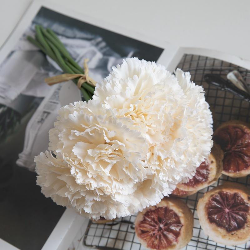 

26cm 6/12/24pcs Carnation Bouquet Room Decoration Red White Pink Imitation Flower Home Wedding Mother s Day Holiday Fake Flowers 6pcs