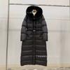 Autumn and winter new super long high-quality white duck down max belt, thin and warm real fox fur jacket