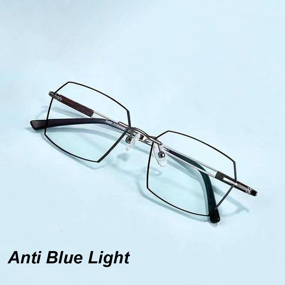 Men Photochromic Anti Blue Light Glasses Slim Frame  Eye Protection Ultra Light Eyeglasses Transparent Computer Goggles