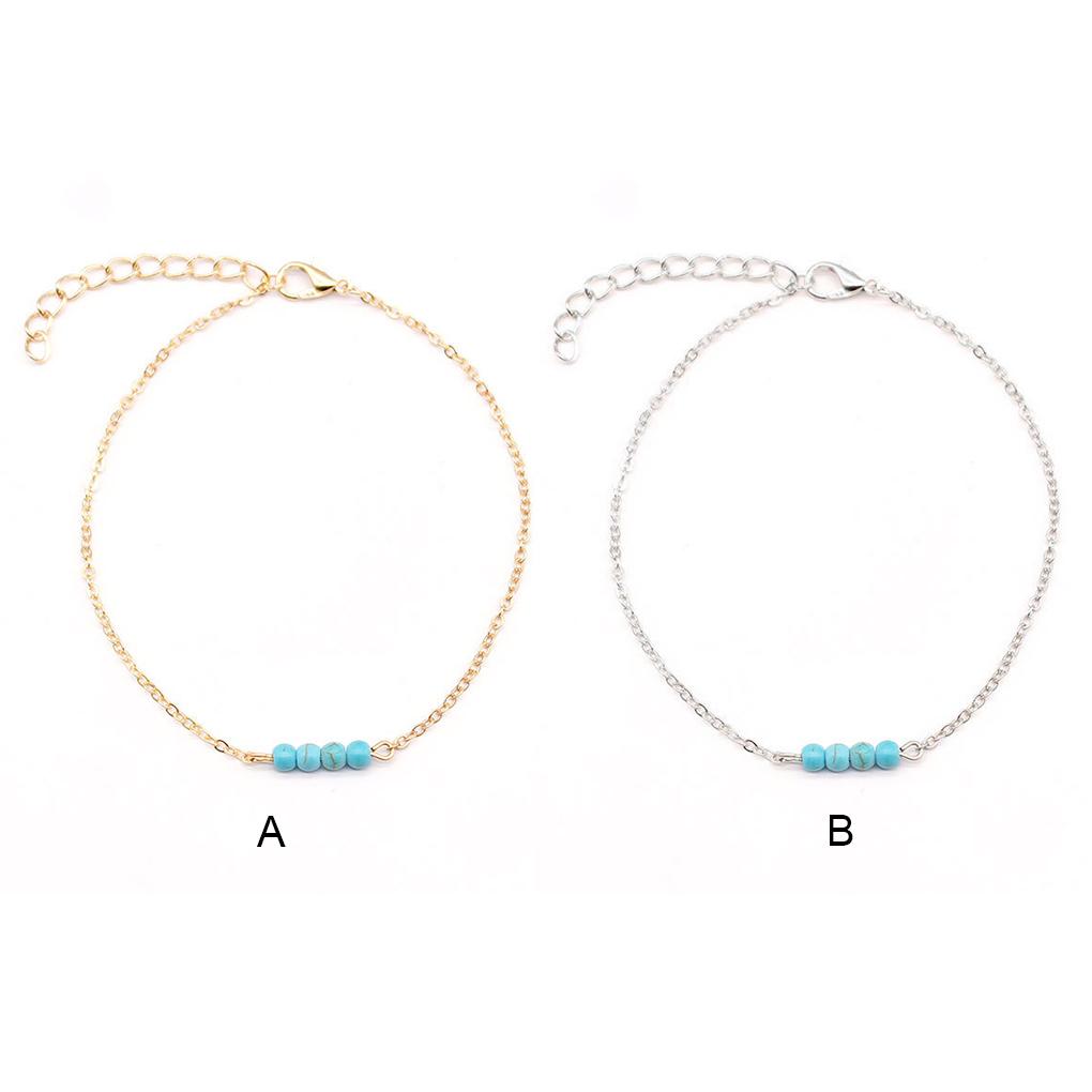 Boho Ankle Bracelets Universal Turquoise Jewelry Wear-resistant Bohemian Style Decorations Valentines Day Anklets for Women Set